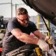 mechanic working on car
