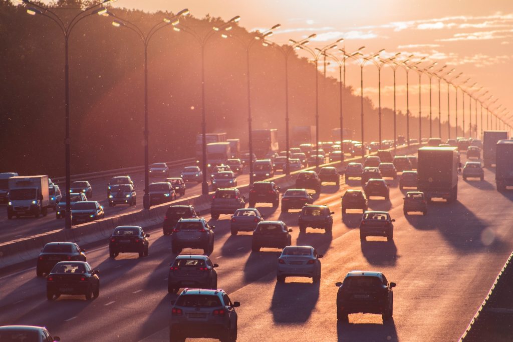 cars driving on the road