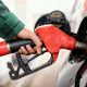 person holding a gas pump
