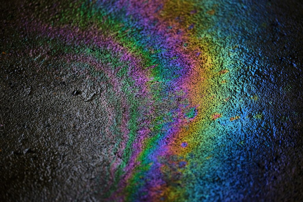 fuel spill on the road