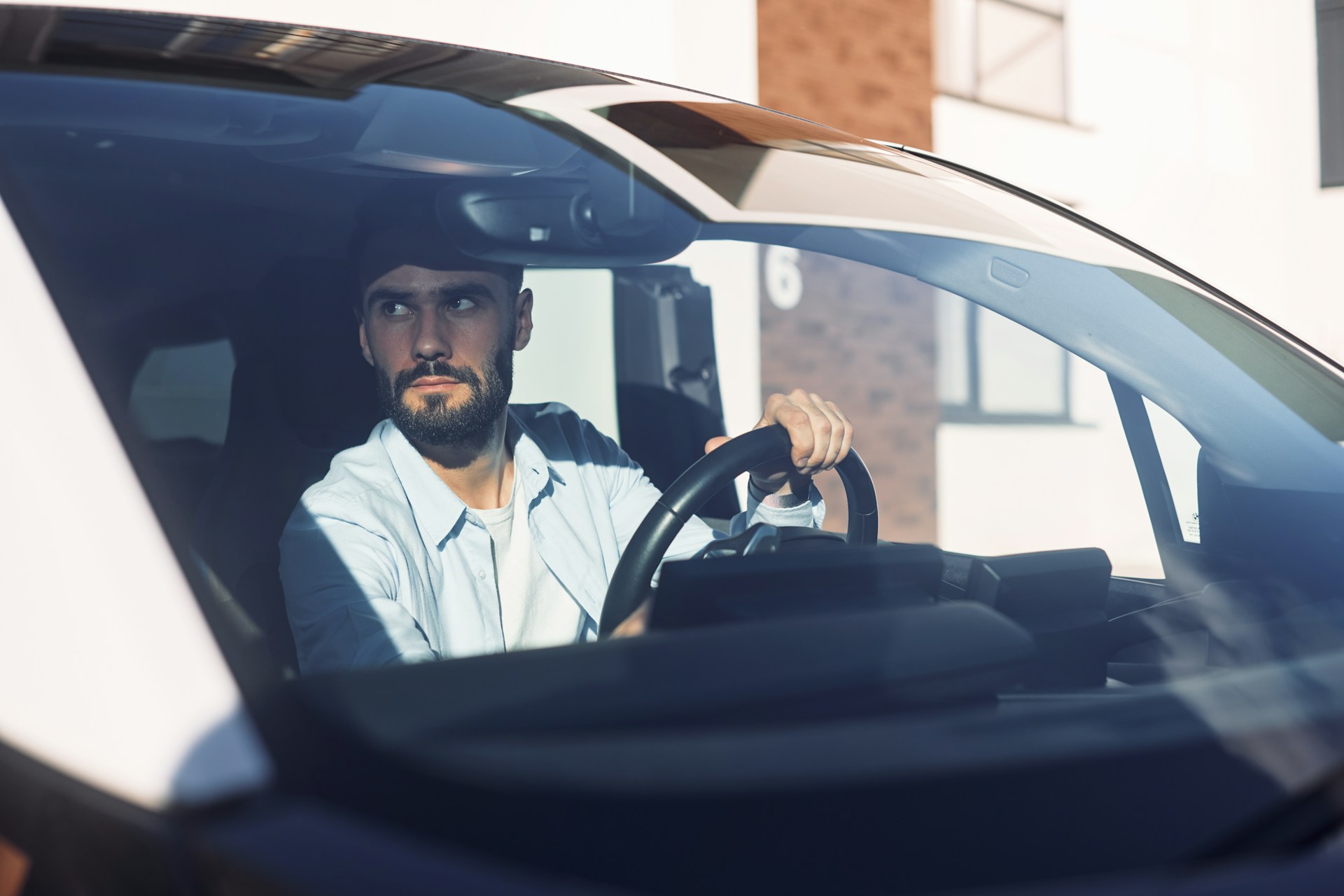 man driving